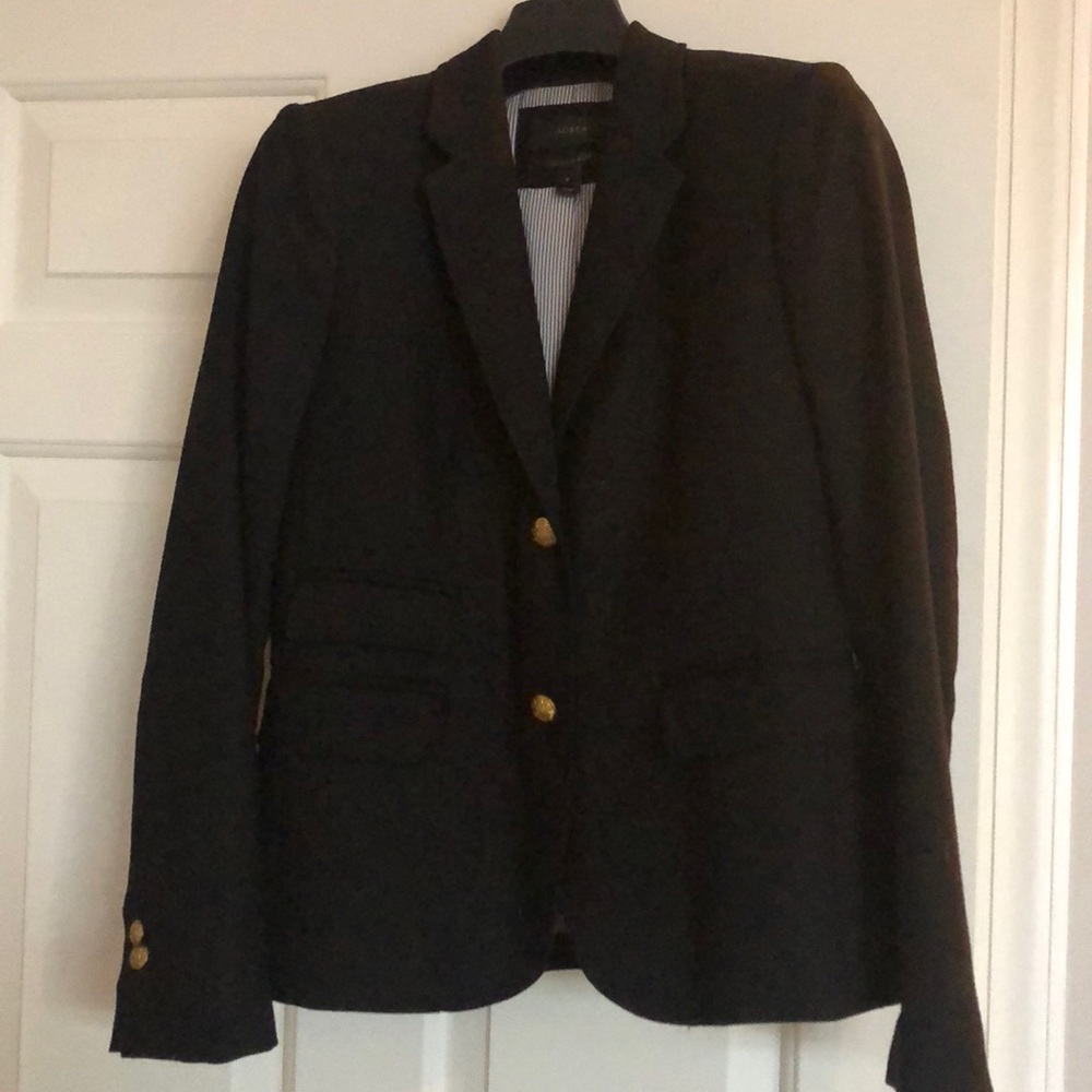 JCrew black wool schoolboy blazer